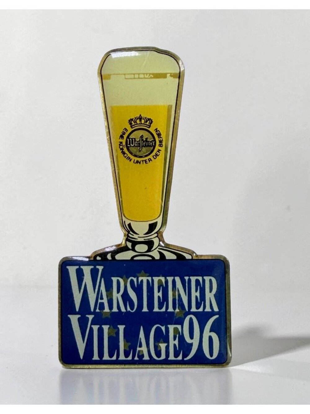 Warsteiner Village 96 Lapel Pin Cold Beer Glass Brewery Art Olympic Atlanta GA